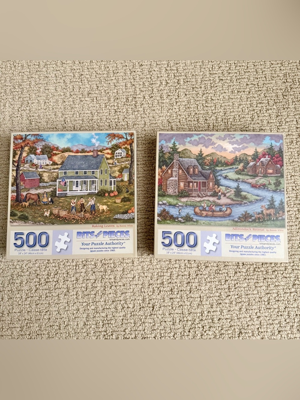 Lot of two 500 piece puzzles Bonnie White Bits & Pieces